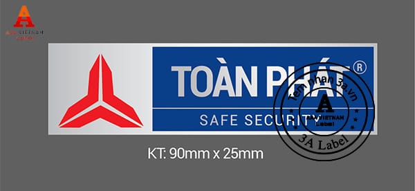 Logo nhôm phay xước cho két sắt 